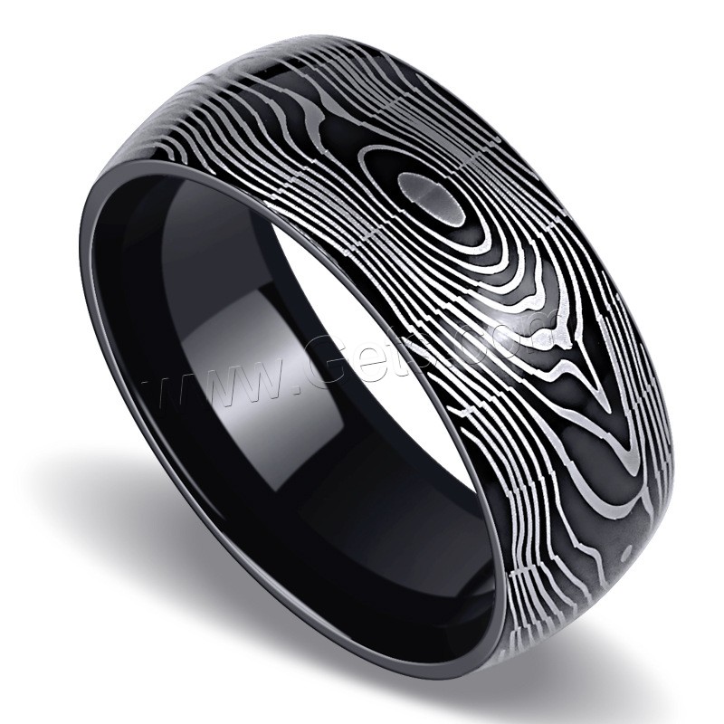 Titanium Steel Finger Ring, Donut, black ionic, different size for choice & for man, 8mm, US Ring Size:7-12, Sold By PC