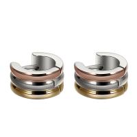 Stainless Steel Huggie Hoop Earring, Donut, plated, Unisex, 14mm 