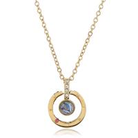 Titanium Steel Miniature Projection Necklace, with Natural Stone, with 5cm extender chain, plated, Korean style & for woman & with rhinestone Approx 19.3 Inch 