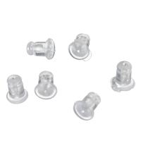 Silicone Barrel Bullet Style Ear Nut, transparent, white Approx 1mm 