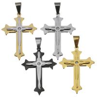 Нержавеющая сталь крест подвески, нержавеющая сталь, Kресты, со стразами, Много цветов для выбора отверстие:Приблизительно продается PC