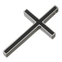 Stainless Steel Cross Pendants, black Approx 3.5mm 