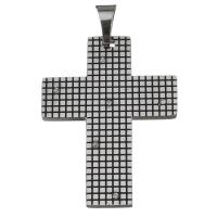 Colgantes de Cruces de acero inoxidable, con diamantes de imitación, color original, 31.5x42x3mm, agujero:aproximado 6x8mm, Vendido por UD