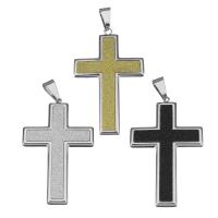Stainless Steel Cross Pendants, frosted Approx 