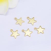 Brass Star Pendants, plated, Korean style, gold, 12*10mm 