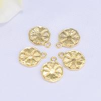 Brass Flower Pendants, plated, Korean style, gold, 11.3*11.2mm 