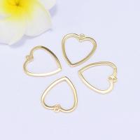 Brass Heart Pendants, real gold plated, hollow, 22mm 