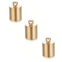 Brass Jewelry Pendants, Column, real gold plated, for woman, 11.5mm 