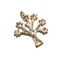 Brass Jewelry Pendants, Tree, plated, gold, 11*10mm 