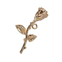 Brass Hair Stick Findings, Flower, real gold plated, for woman, 37.5*11.7mm 