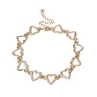 Zinc Alloy Choker Necklace, zinc alloy lobster clasp, Heart, plated, for woman 23mm Approx 10.6 Inch 
