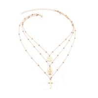 Zinc Alloy Necklace, plated, multilayer & for woman 25mm Approx 15.7 Inch 