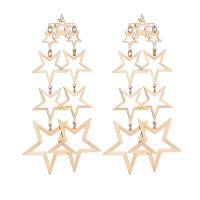 Zinc Alloy Drop Earring, Star, plated, for woman 122mm 