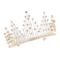 Bridal Tiaras, Zinc Alloy, plated, for bridal & with rhinestone, golden 
