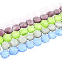 Lampwork Beads, Flat Round, silver powder, Random Color Approx 1mm, Approx 