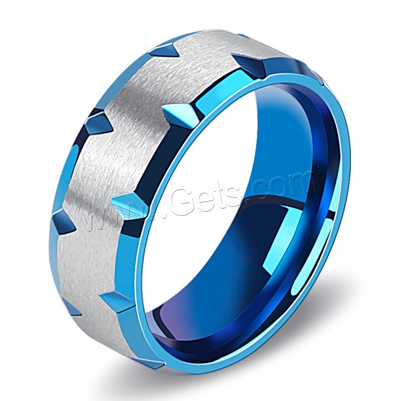 チタン鋼の指環, チタン鋼, ドーナツ型, メッキ, 異なるサイズの選択 & 男性用, 8mm, サイズ:7-12, 売り手 パソコン