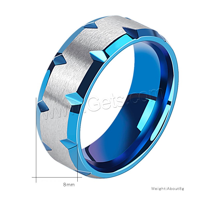 Titan Stahl Fingerring, Titanstahl, Kreisring, plattiert, verschiedene Größen vorhanden & für den Menschen, 8mm, Größe:7-12, verkauft von PC