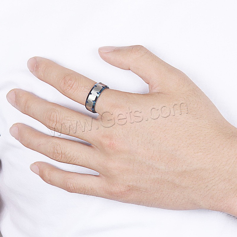 Титан Сталь палец кольцо, титан, Кольцевая форма, Другое покрытие, разный размер для выбора & Мужский, 8mm, размер:7-12, продается PC