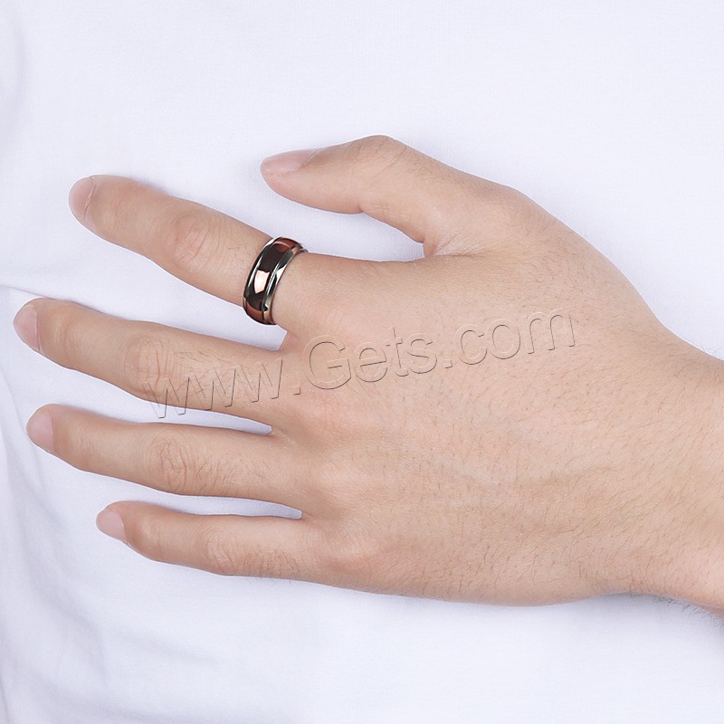Titanium Steel Finger Ring, Donut, plated, different size for choice & for man, 8mm, US Ring Size:7-12, Sold By PC