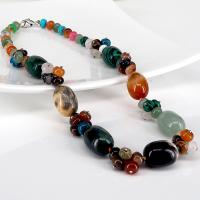 Драгоценный камень Ожерелья, Полудрагоценный камень, полированный, Мужская, разноцветный  длина:Приблизительно 19.69 дюймовый, продается Strand
