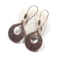 Zinc Alloy Leverback Earring, with Seedbead, brass earring hook, antique gold color plated, for woman 