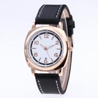 Men Wrist Watch, Zinc Alloy, with PU Leather & Organic Glass, Chinese movement, stainless steel pin buckle, plated, Life water resistant & for man 190mm 
