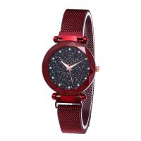 Women Wrist Watch, Zinc Alloy, with Rhinestone, Chinese movement, stainless steel watch band clasp, plated, waterproofless & with magnetic & for woman 190mm 