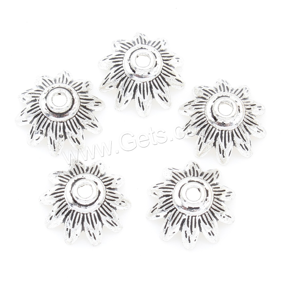 Zinc Alloy Bead Caps, Flower, antique silver color plated, nickel, lead & cadmium free, 14*7mm, 375PCs/Bag, Sold By Bag