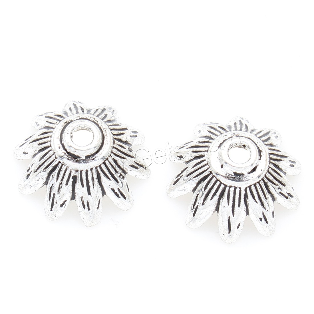 Zinc Alloy Bead Caps, Flower, antique silver color plated, nickel, lead & cadmium free, 14*7mm, 375PCs/Bag, Sold By Bag