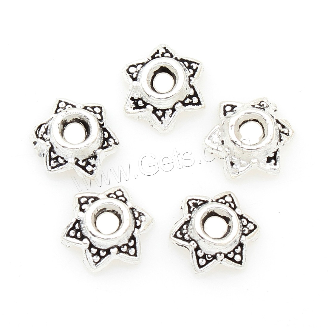 Zinc Alloy Bead Caps, Flower, antique silver color plated, nickel, lead & cadmium free, 6*3mm, Approx 3000PCs/Bag, Sold By Bag