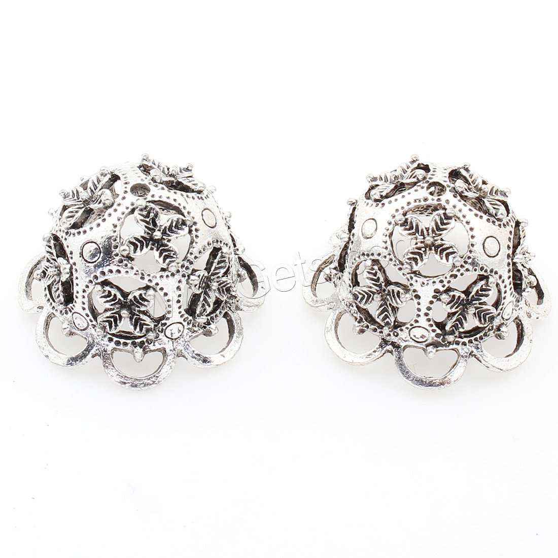 Zinc Alloy Bead Caps, Flower, antique silver color plated, nickel, lead & cadmium free, 26*16mm, Approx 83PCs/Bag, Sold By Bag