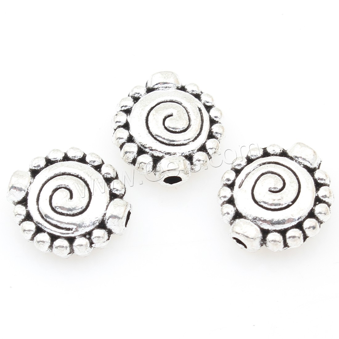 Zinc Alloy Jewelry Beads, Flower, antique silver color plated, nickel, lead & cadmium free, 10x11x4mm, Approx 500PCs/Bag, Sold By Bag