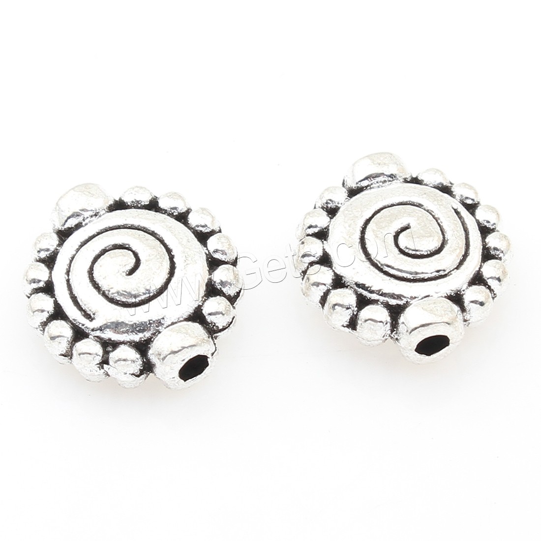 Zinc Alloy Jewelry Beads, Flower, antique silver color plated, nickel, lead & cadmium free, 10x11x4mm, Approx 500PCs/Bag, Sold By Bag