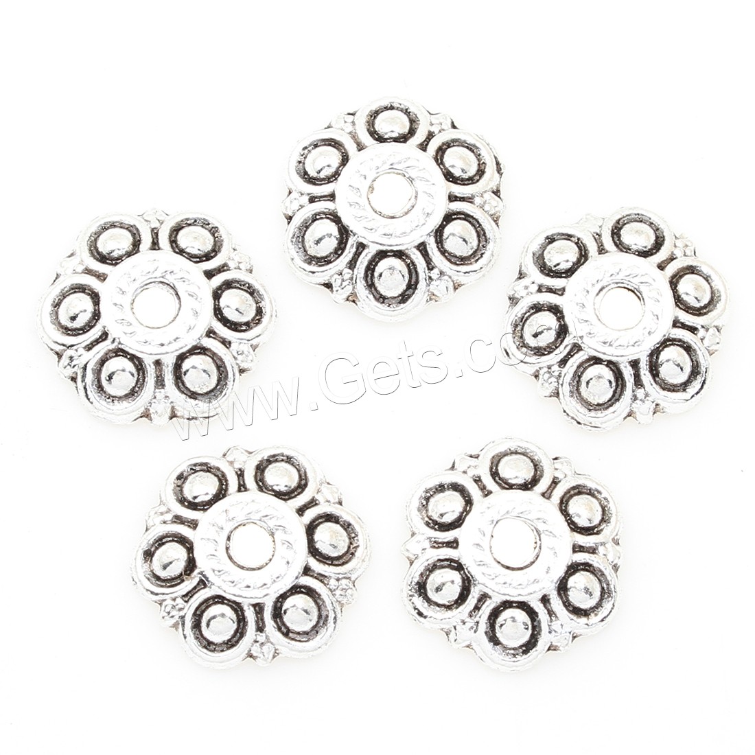 Zinc Alloy Bead Caps, Flower, antique silver color plated, nickel, lead & cadmium free, 13*3mm, Approx 375PCs/Bag, Sold By Bag