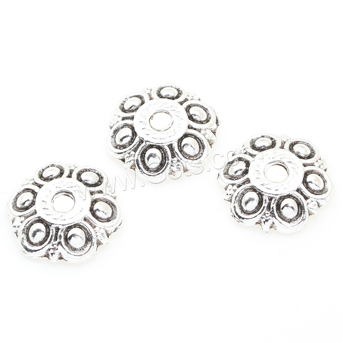 Zinc Alloy Bead Caps, Flower, antique silver color plated, nickel, lead & cadmium free, 13*3mm, Approx 375PCs/Bag, Sold By Bag