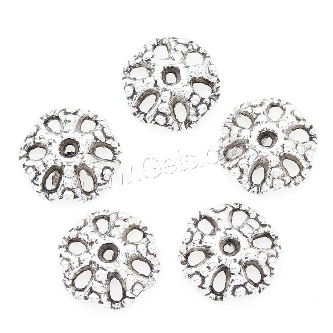 Zinc Alloy Bead Caps, Flower, antique silver color plated, nickel, lead & cadmium free, 12*3mm, Approx 750PCs/Bag, Sold By Bag