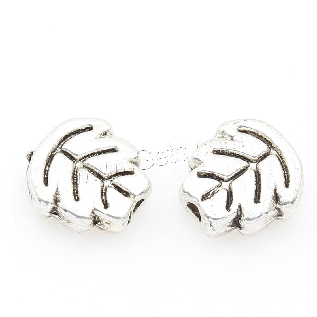 Zinc Alloy Jewelry Beads, Leaf, antique silver color plated, nickel, lead & cadmium free, 7x7x3mm, Hole:Approx 1mm, 750PCs/Bag, Sold By Bag