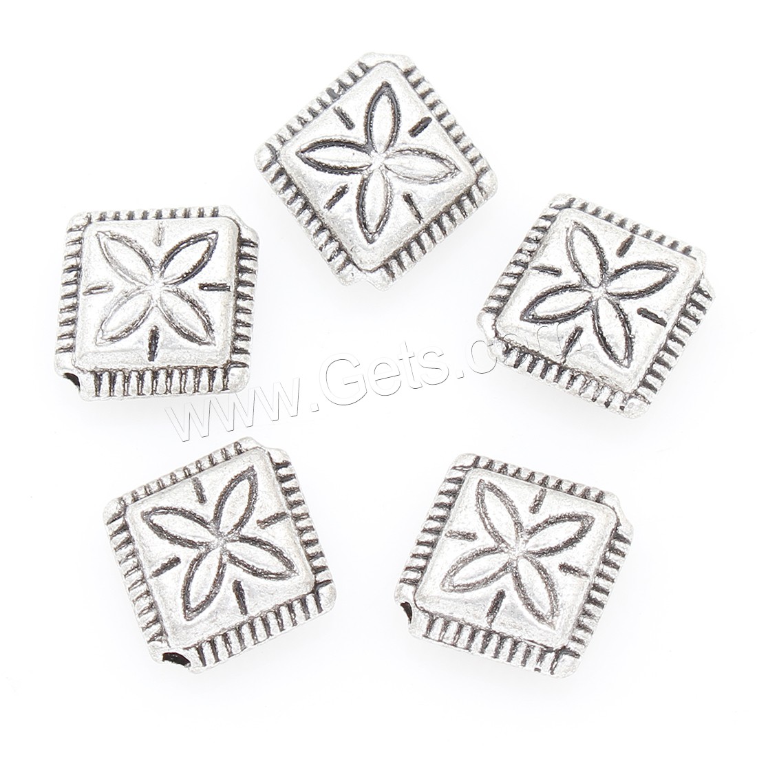 Zinc Alloy Jewelry Beads, Square, plated, more colors for choice, 9*4mm, 500PCs/Bag, Sold By Bag