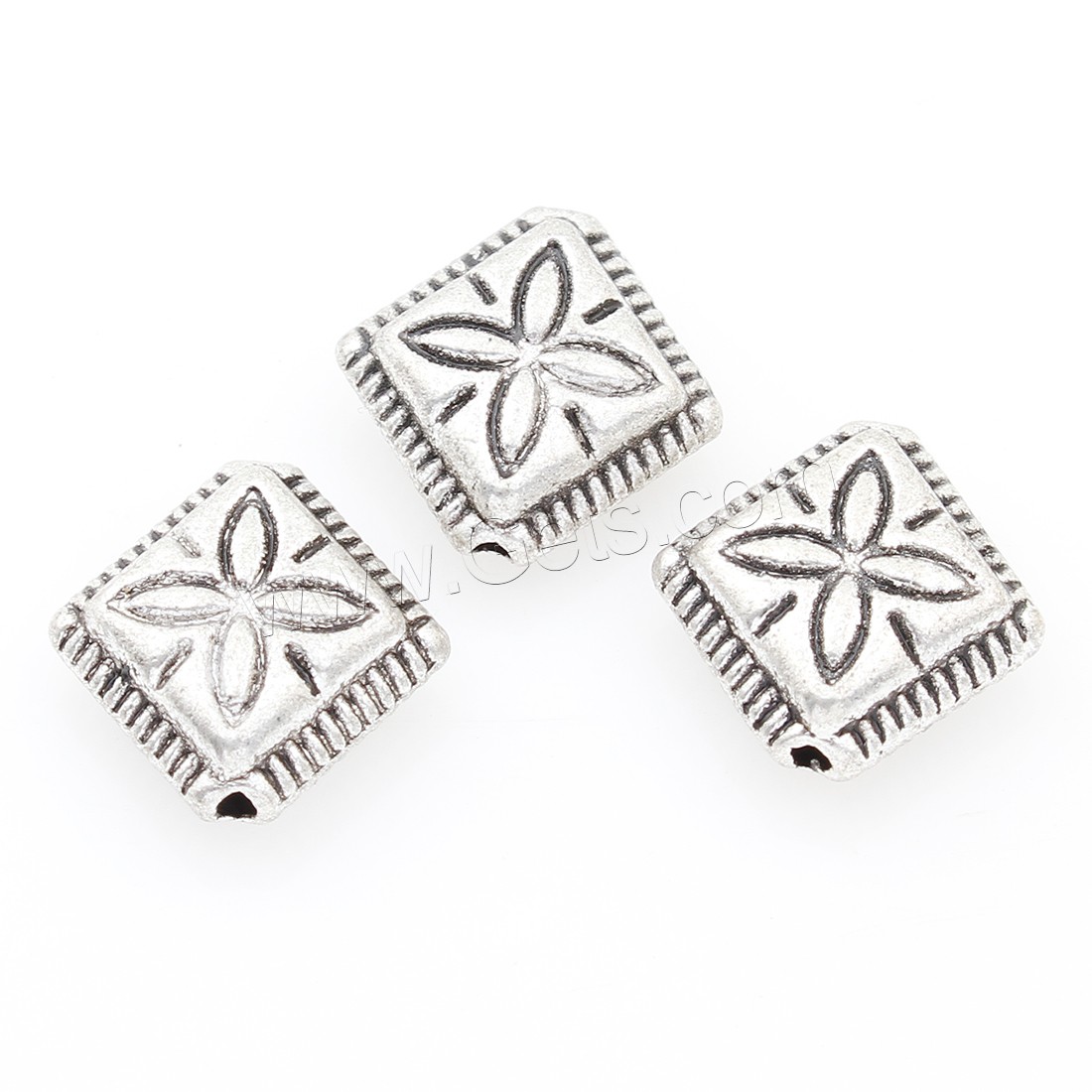 Zinc Alloy Jewelry Beads, Square, plated, more colors for choice, 9*4mm, 500PCs/Bag, Sold By Bag