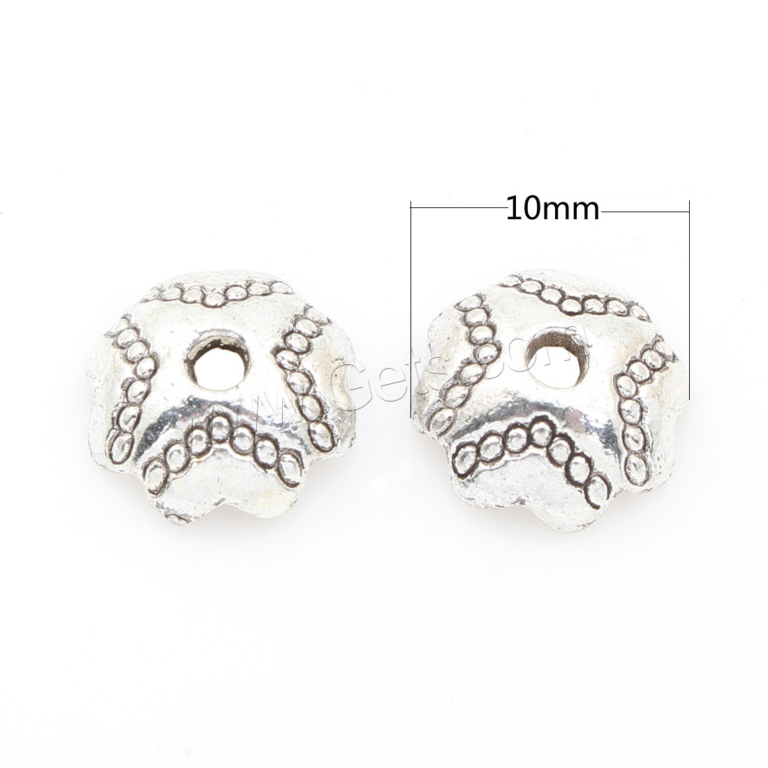 Zinc Alloy Bead Caps, Flower, plated, more colors for choice, 10*4mm, Approx 1000PCs/Bag, Sold By Bag