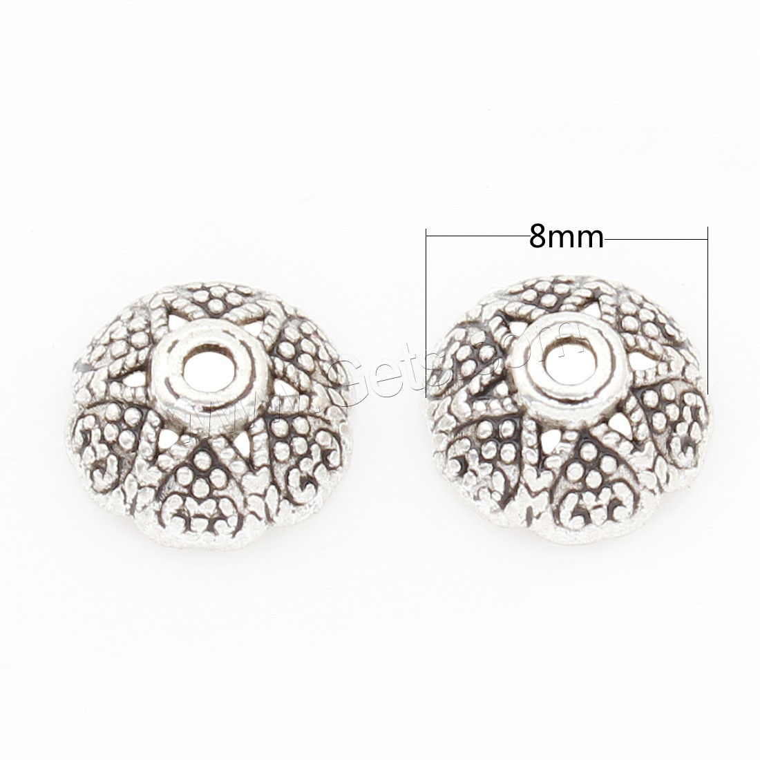 Zinc Alloy Bead Caps, Flower, plated, more colors for choice, 8*4mm, Approx 1500PCs/Bag, Sold By Bag