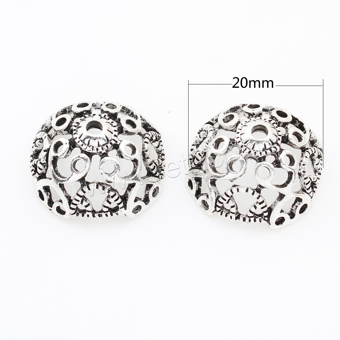 Zinc Alloy Bead Caps, Flower, plated, more colors for choice, 20*10mm, 800PCs/Bag, Sold By Bag