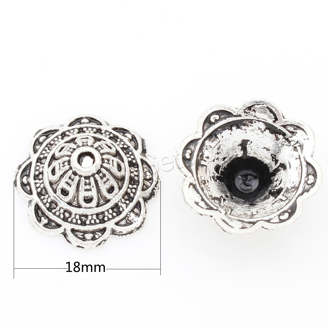 Zinc Alloy Bead Caps, Flower, plated, more colors for choice, 18*7mm, Hole:Approx 2mm, Approx 250PCs/Bag, Sold By Bag