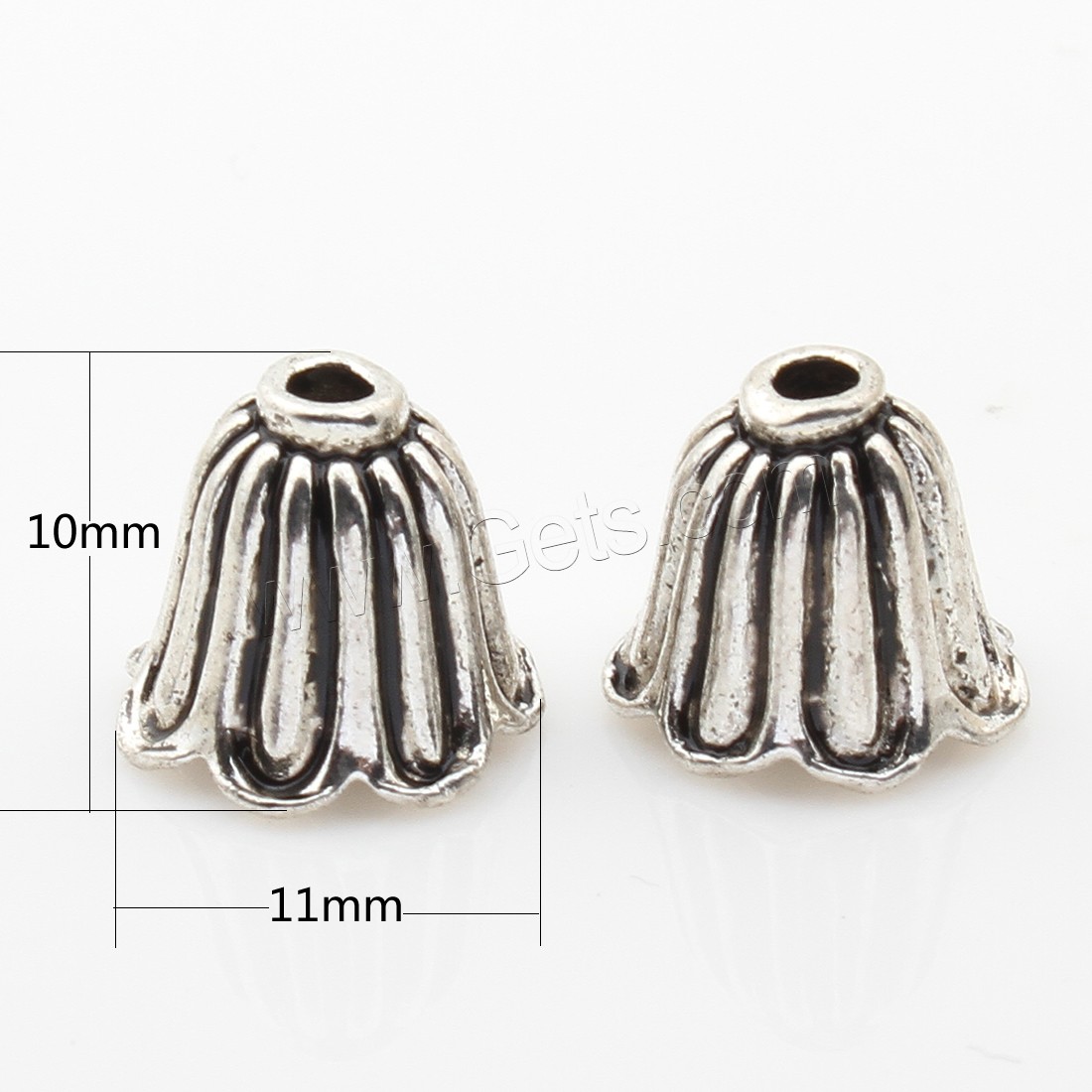 Zinc Alloy Bead Caps, Flower, plated, more colors for choice, 11*10mm, Approx 285PCs/Bag, Sold By Bag