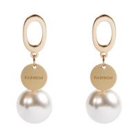 Plastic Pearl Zinc Alloy Earring, with Resin & Plastic Pearl, plated & for woman, gold, 70mm,25mm,70mm,25mm,55mm,21mm,53mm,18mm 