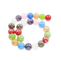 Perles de Murano à torsion intérieure, chalumeau, Rond, spiralé intérieurement, Couleur aléatoire, 14*13mm Environ 1mm, Environ Vendu par sac