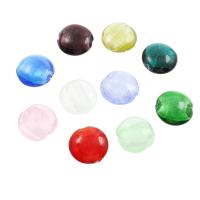Silver Foil Lampwork Beads, Flat Round Random Color Approx 1mm, Approx 