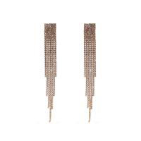 Zinc Alloy Tassel Earring, zinc alloy post pin, plated, vintage & for woman & with rhinestone 110mm 
