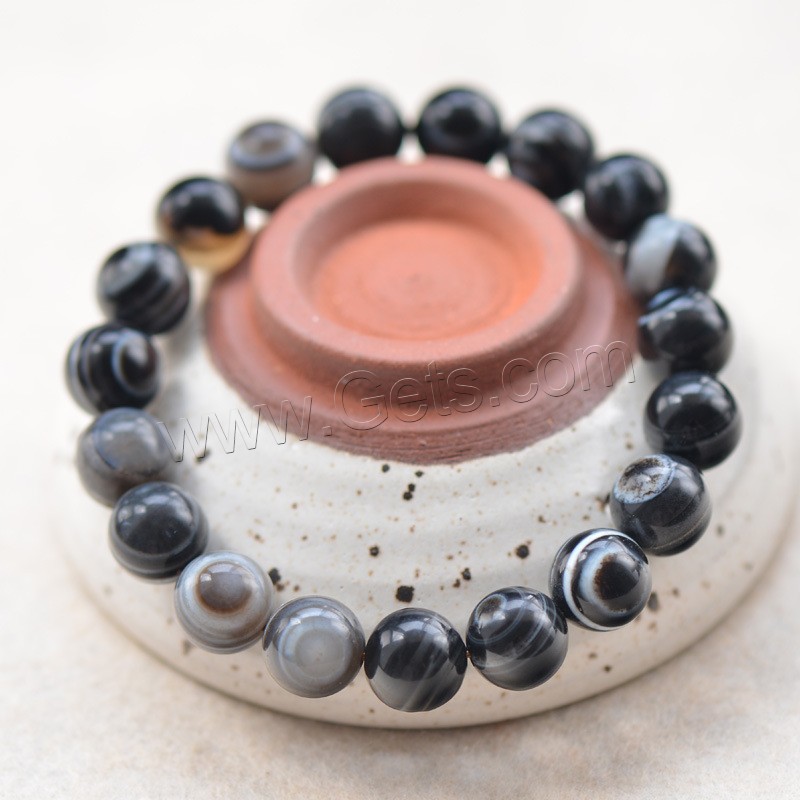 Agate bracelet, Rond, bijoux de mode & unisexe & normes différentes pour le choix, gris, Vendu par brin