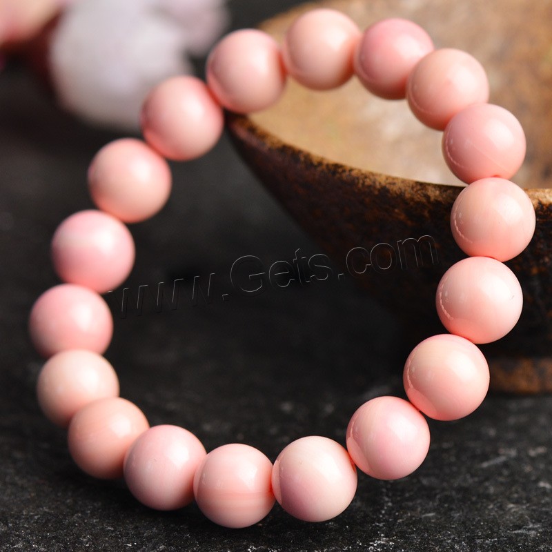 Pink Shell Bracelet, Round, different size for choice & different styles for choice & for woman, pink, Sold By Strand